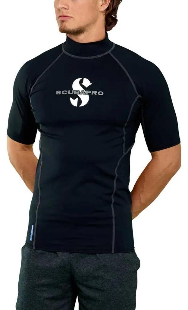 Scubapro Upf 80 T Flex Kurzarm-rash Guard Schwarz S Mann Schwarz S