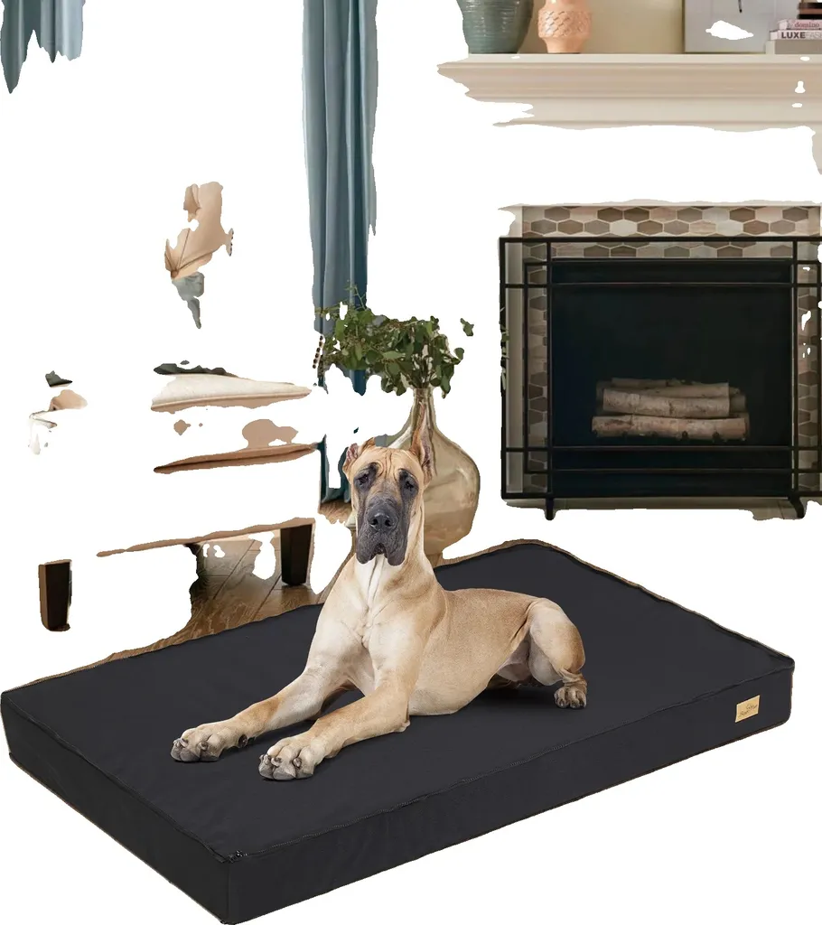Panier pour chien orthopédique Gris Taille L avec revêtement étanche