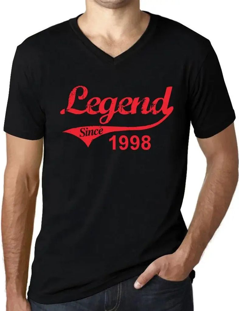 Herren Grafik T-Shirt V-Ausschnitt Legende seit 1998 – Legend Since 1998 – Geschenk 26. Geburtstag Jahrestag 26 Jahre Jubiläum 26 Jährige Mann