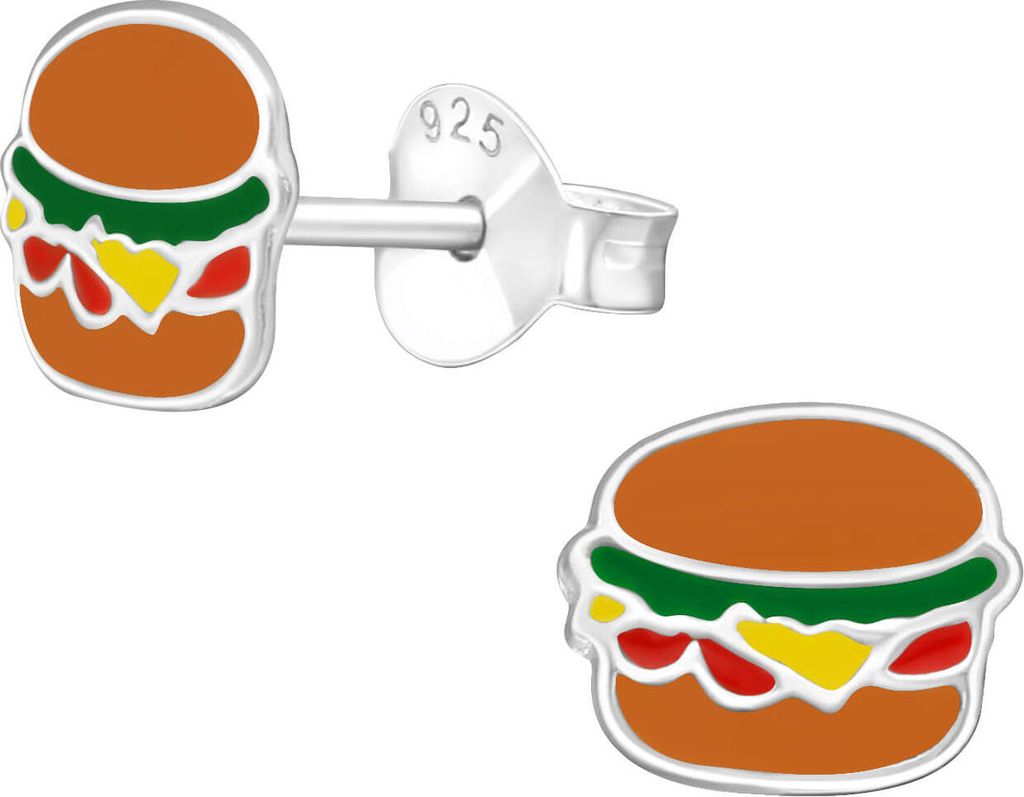 Ohrstecker 925 Sterling Silber mit Hamburger
