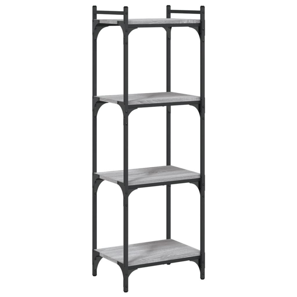 vidaXL Bibliothèque 4 étagères Gris Sonoma 40x30x120 cm Image du produit 