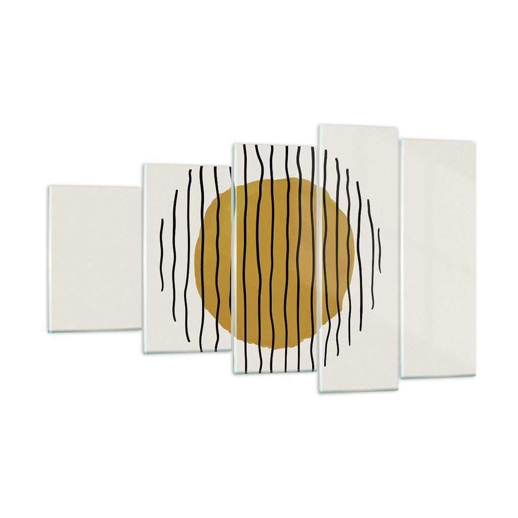 Bilder auf glas - 5 Teile - Modern Piece Linear - 100x60cm - Glasbilder - Wandbilder - Bilder - zum Aufhängen bereit - Wanddekoration aus Glas - G...
