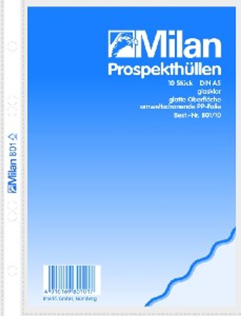 Milan 10 Prospekthüllen A4 805 PP glaskar 60µ
