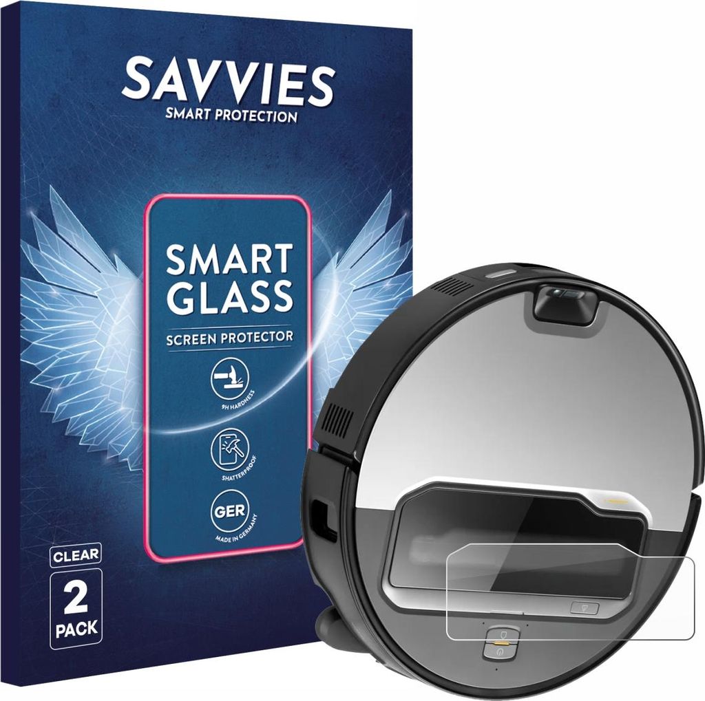2x Savvies Schutzglas Folie für Roborock Saros Z70 9H Panzer Schutzfolie Glas Displayschutz klar transparent
