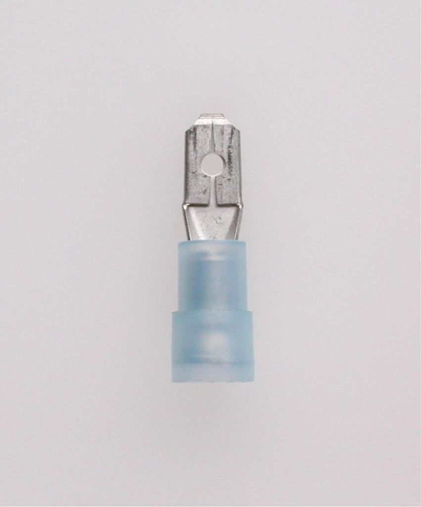 Flachstecker, Steckgröße 4,8 x 0,8mm isoliert, mit Isolationscrimp, ohne Rastzunge Querschnitt 1,5mm² - 2,5mm² blau,