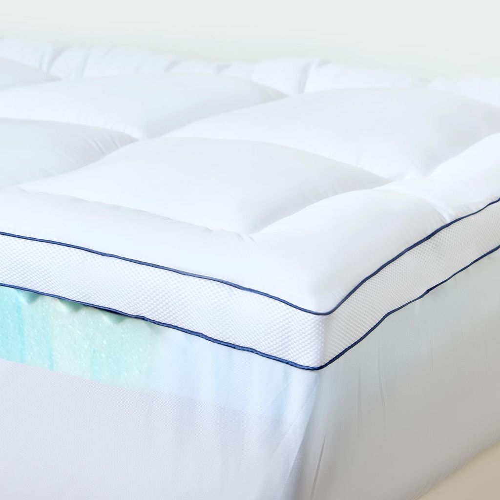 NicePlus Topper mit Daunendecke, 5-Zonen Gel-Schaum - Für erholsamen Schlaf, 360° Mesh, 120x200x10cm, für alle Matratzen