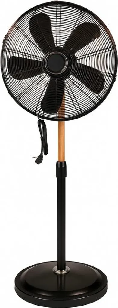 Ventilateur sur pied bois 60W Niklas oscillant pour salon et chambre