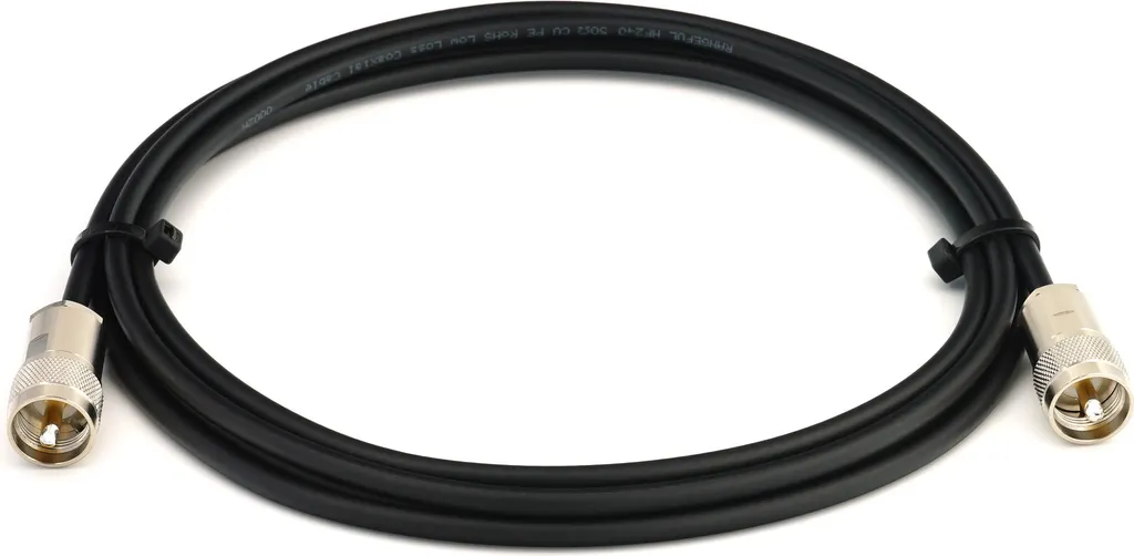 cavo coassiale UHF da PL259 a PL259 da 1 m - Cavo di prolunga a bassa perdita HF-240 (equivalente a LMR 240) resistente alle intemperie - Cavo d'antenna PL per antenne radio CB radio HAM radio SWR radioamatoriali - 3
