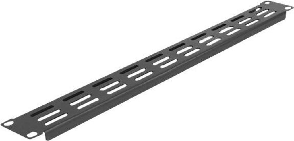 DeLOCK 19′′ Netzwerkschrank Panel mit Lüftungsschlitzen horizontal 1 HE schwarz, Belüftet Blindplatte, Metall, Schwarz, 1 Stück(e)
