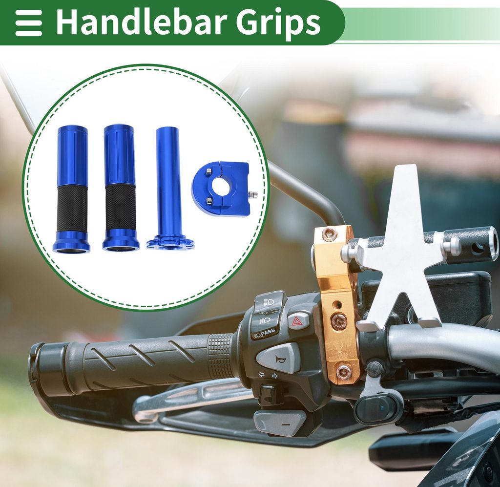 7/8" 22mm 15/16" 24mm Motorrad Handgriffabdeckungsset Rutschfest Aluminiumlegierung Lenker Griffe Für Motorroller Fahrrad ATV Blau 1Set
