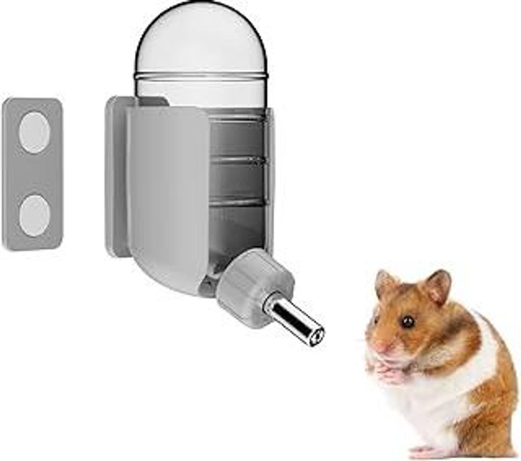 Hamster Wasserflasche mit magnetischen Haltevorrichtungen, Halterung für Glasterrarien, geeignet für Syrische Zwerghamster, Gerbils, Mäuse, Ratt...