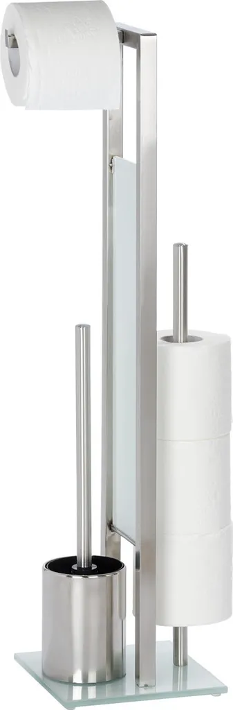 Serviteur de WC Complet en Acier Inox Rivalta avec Porte-Brosse WENKO