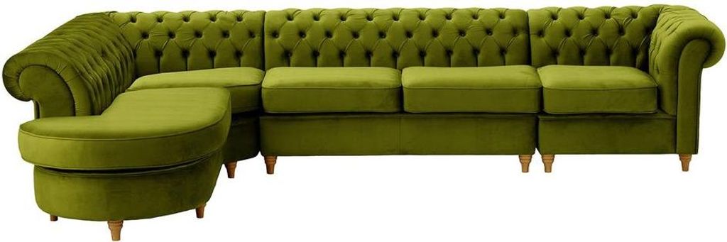 Chesterfield Modul-Ecksofa, links-Velluto 9-like oak
