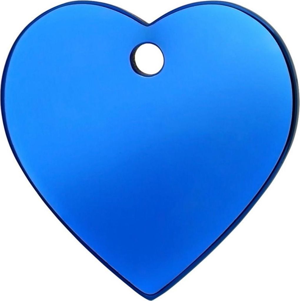 RedDingo Titan beschichtete Hundemarke mit individueller Gravur Herz dunkelblau