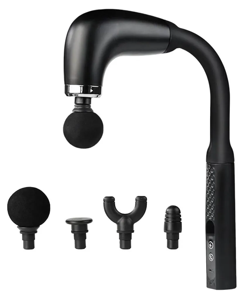 Masseur de tissus profonds portable noir avec niveaux de puissance