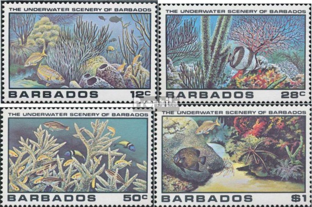 Briefmarken Barbados 1980 Mi 514-517 postfrisch Meeresfauna und Flora