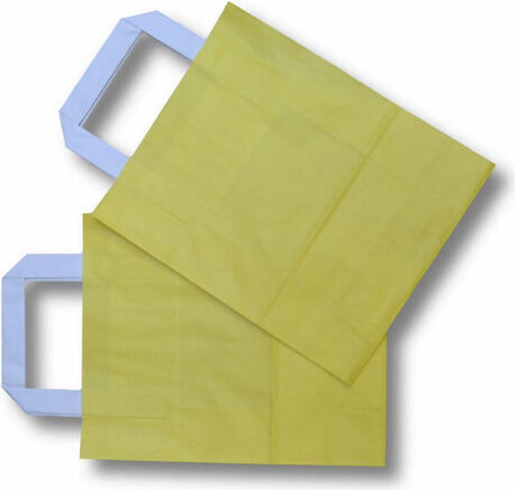 250x Papiertragetaschen aus Kraftpapier 220+100x280mm gelb