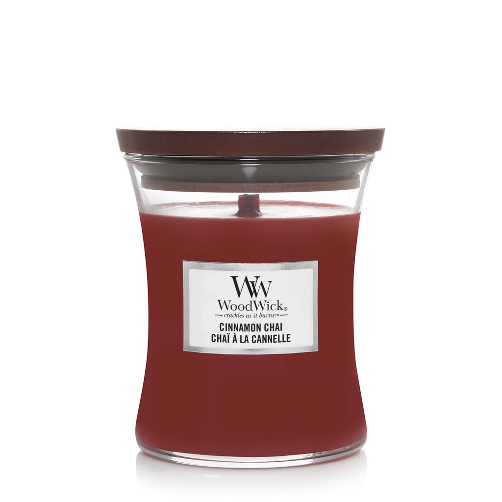 WoodWick Cinnamon Chai Mittleres Glas Duftkerze 275 g