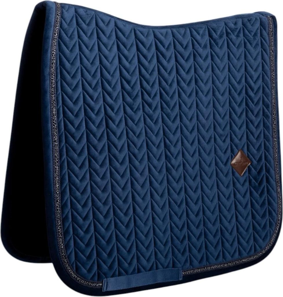 Kentucky Horsewear Saddle Pad Velvet Mini Pearls Show Dressage, Farbe:Navy, Größe:Full