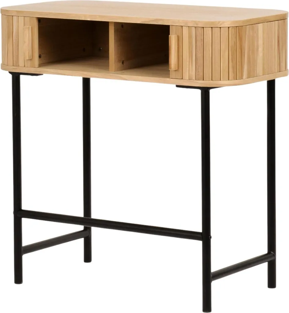 Console d'entrée 80cm Beige et Noir table d'appoint design moderne - 2