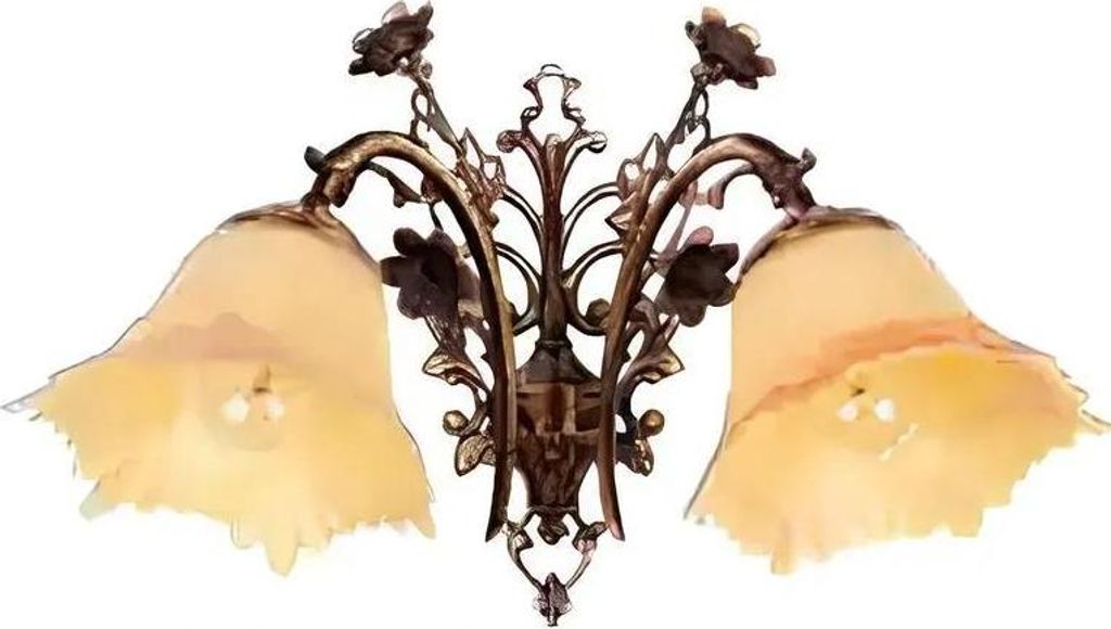 Wandlampe Wandleuchten Wandleuchte Lüster Wand Lampe Blumen Glas Braun