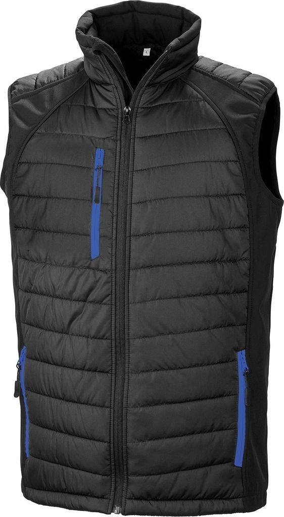 Result Genuine Recycled - "Compass" Weste Wattiert für Herren/Damen Uni RW8794 (XS) (Schwarz/Königsblau)
