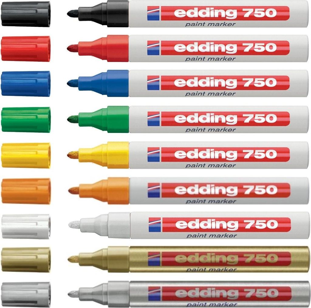 Edding 750, Černá, Bílá, 2 mm, 4 mm, 10 kusů Obrázek produktu 