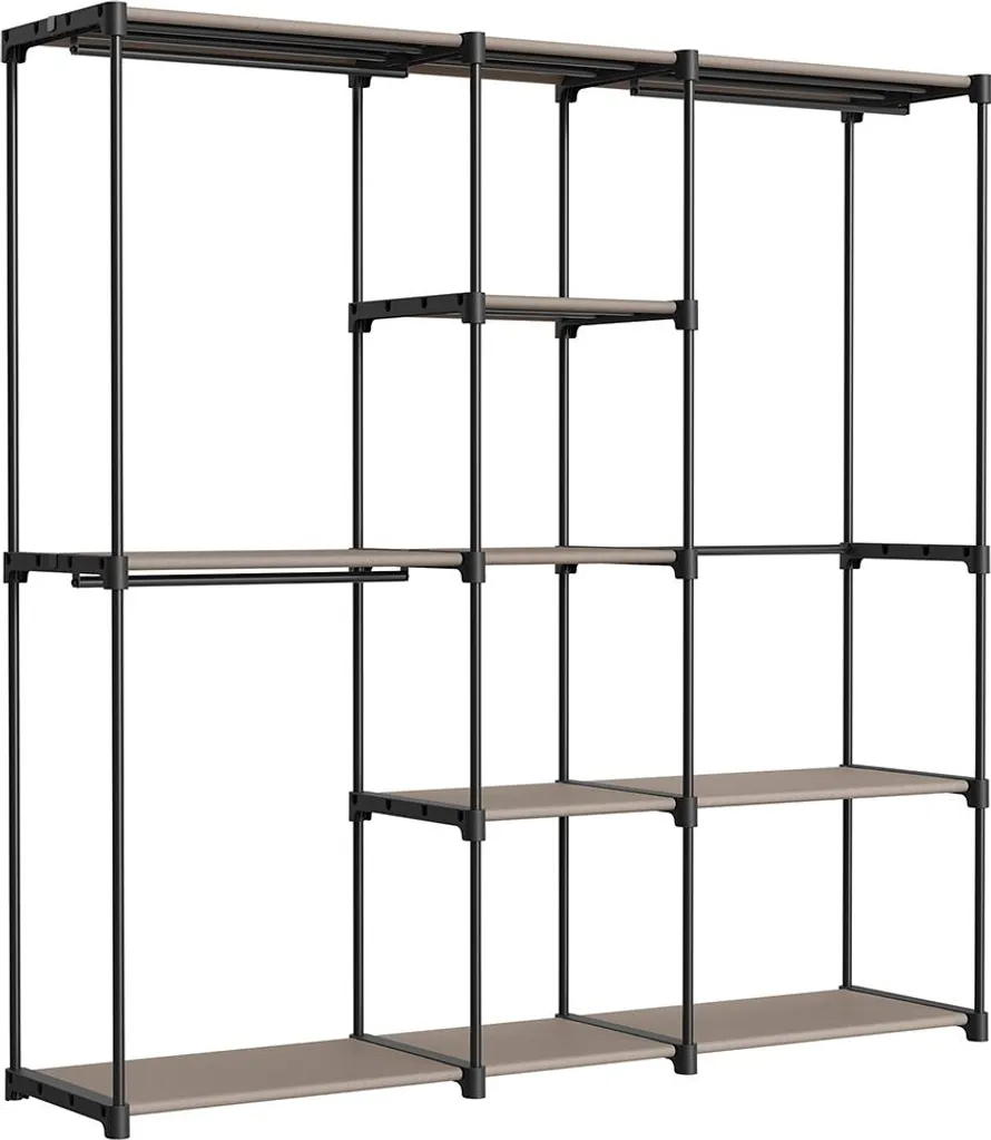 Armoire indépendante avec tringles à vêtements taupe 110x45x175 cm