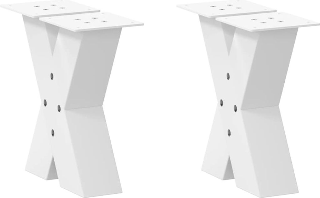 "2026 Promotion" Couchtischbeine X-Form 2 Stk. - Hohe Qualität - Weiß 30x(30-31) cm Stahl - Tischbeine CC24199