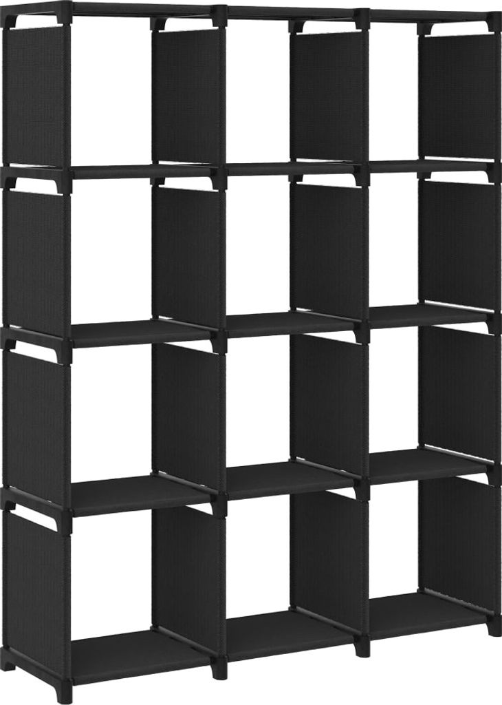 vidaXL Würfel Regal 12 Fächer Schwarz 103x30x141 cm Stoff - Regal - Regale - Lagerregal - Lagerregale