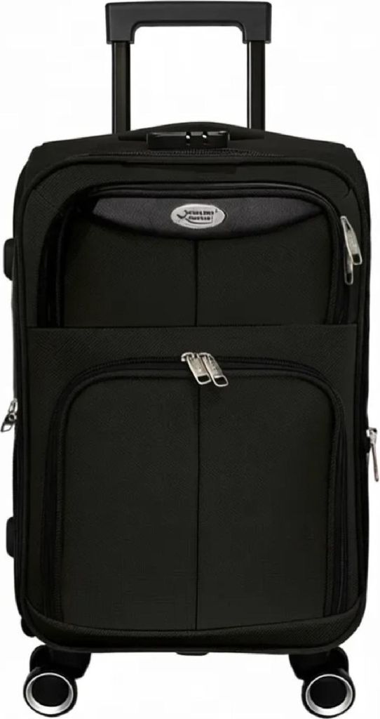 Reisekoffer Mykonos Softshell TSA Schloss 360° Rollen Leicht Robust S/M/L Verschiedene Farben Schwarz M