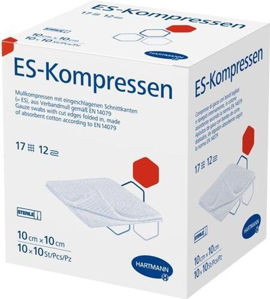 ES-KOMPRESSEN steril 10x10 cm 12fach Großpackung
