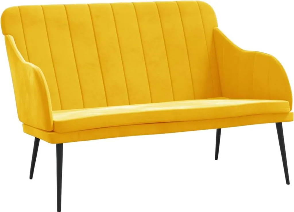 Banc velours jaune 110 cm - Gagnez de la place avec élégance et confort