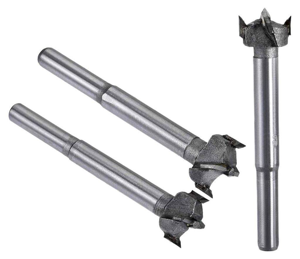 Forstner Holzbohrer 16mm, 17mm, 18mm - Hartmetall Stahlspitze, Rundschaft, Schneiden für Scharniere, Holzwerkzeug 3-in-1 Set