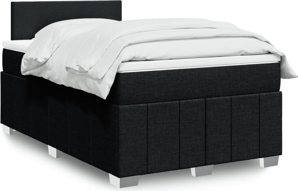 Möbel2024 Boxspringbett mit Matratze Schwarz 120x200 cm Stoff Klassische Betten 529989