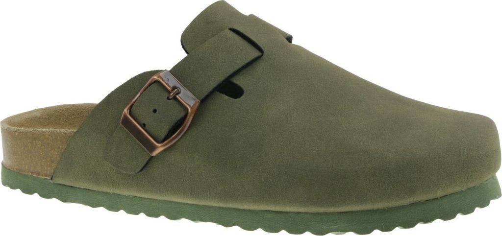 Piece of Mind Damen Clog Hausschuh Lederfussbett khaki EUR 37