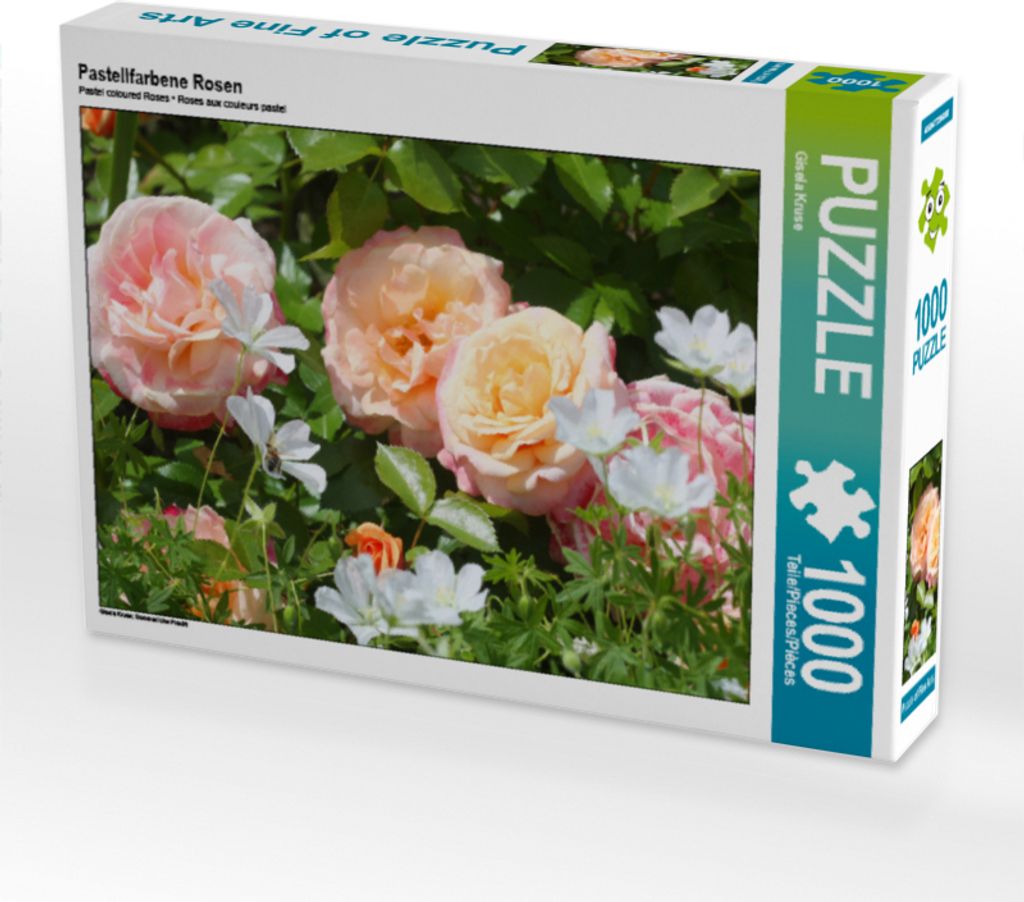 CALVENDO Puzzle Pastellfarbene Rosen | 1000 Teile Lege-Größe 64x48cm Foto-Puzzle für glückliche Stunden
