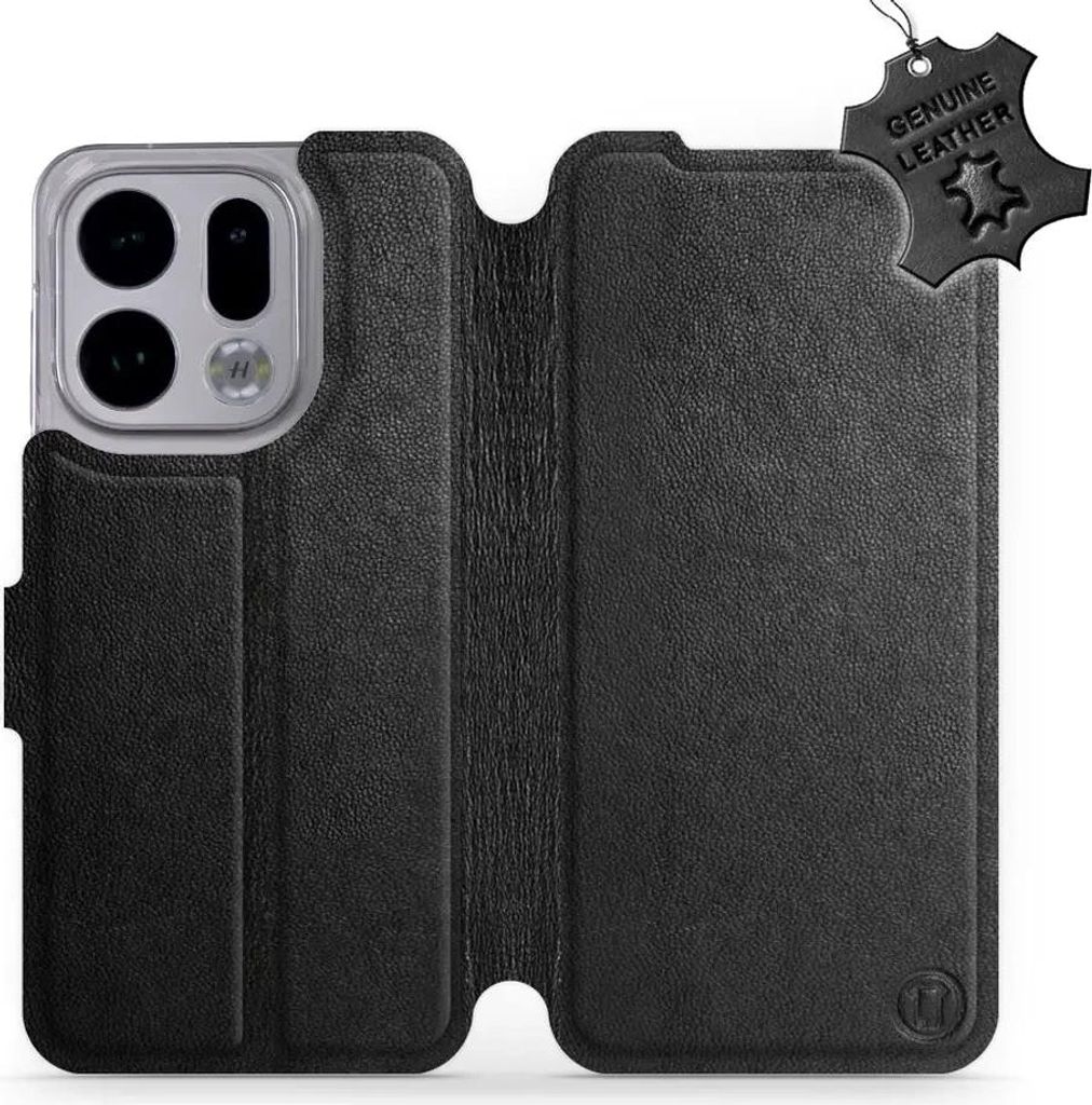 Echtleder Handyhülle für Oppo Find X9, Mobiwear Leather, Schwarz