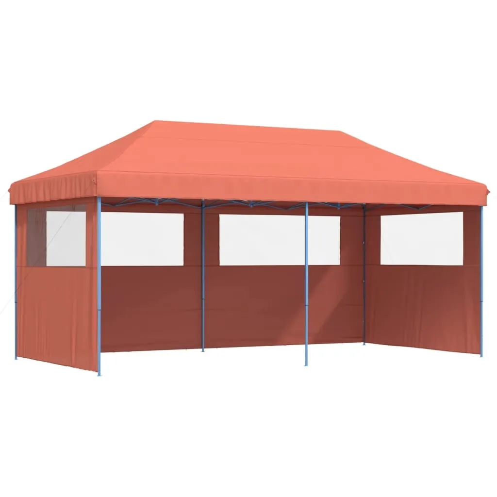 Abri de Jardin Pliable Anti-UV Terracotta : Solution Vent et Pluie 3 Parois