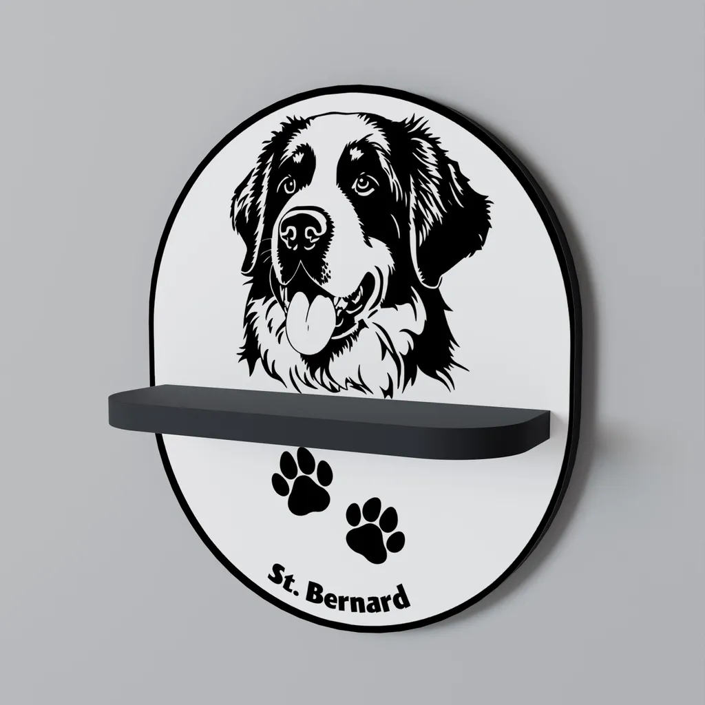Étagère ovale noire Saint Bernard pour habiller un mur vide