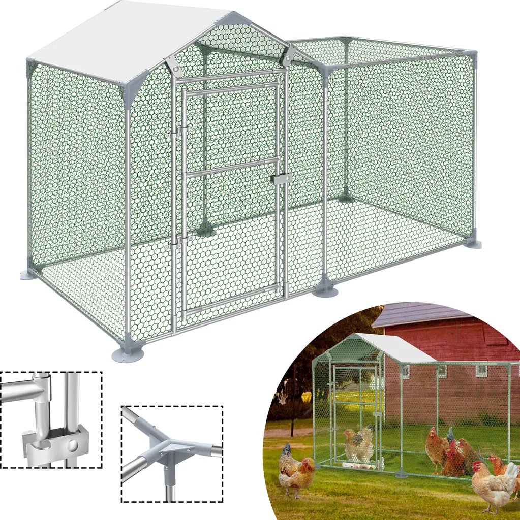 XMTECH Poulailler Sécurisé 2m² avec Toit PE - Anti-Prédateurs