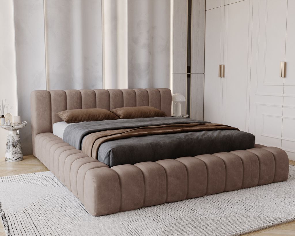 Čalouněná postel 180x200 Como – silná pěna, úložný prostor, Obrázek produktu 