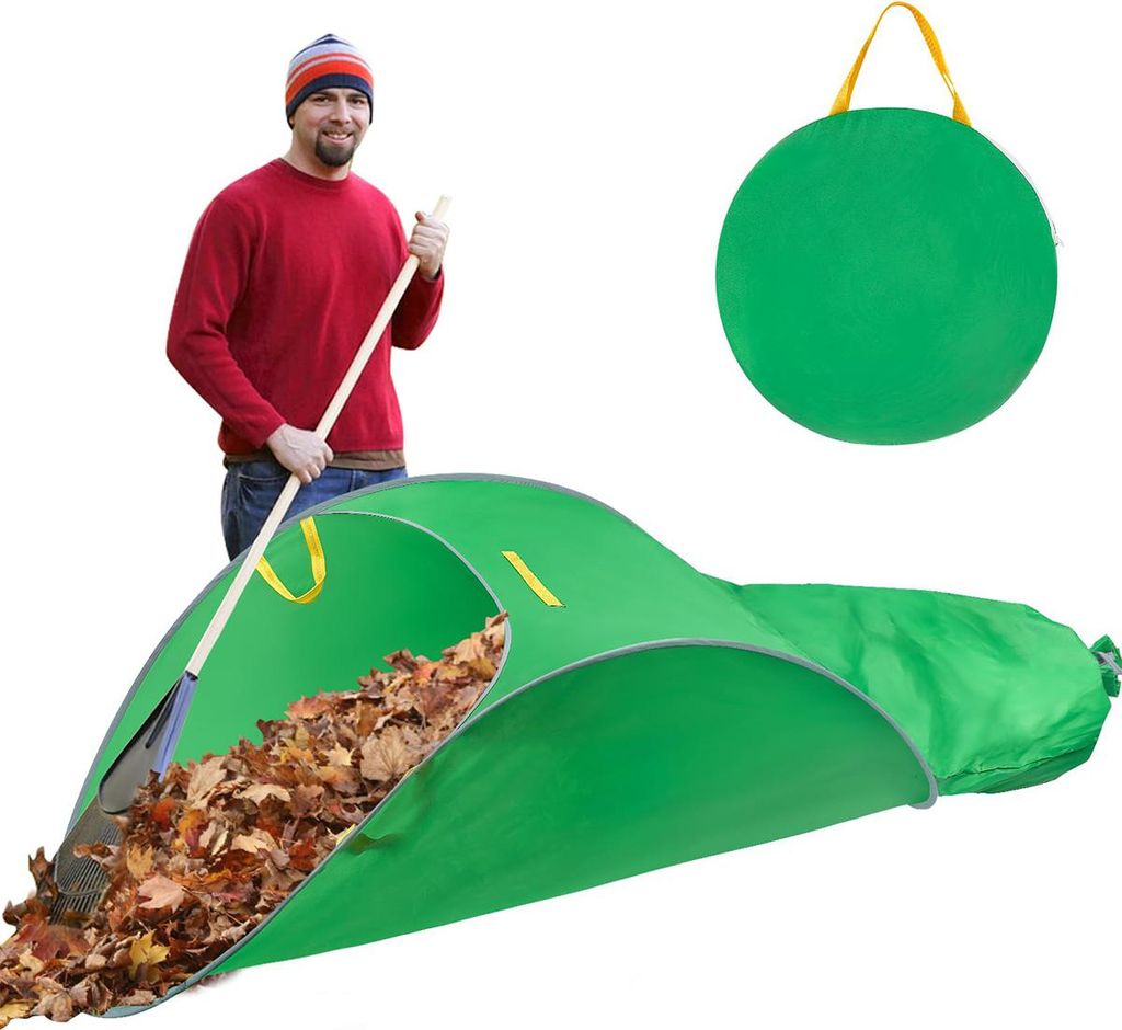 Laubsammler – Extra großer, aufklappbarer, zusammenklappbarer, wiederverwendbarer Gartensack für die Gartenarbeit