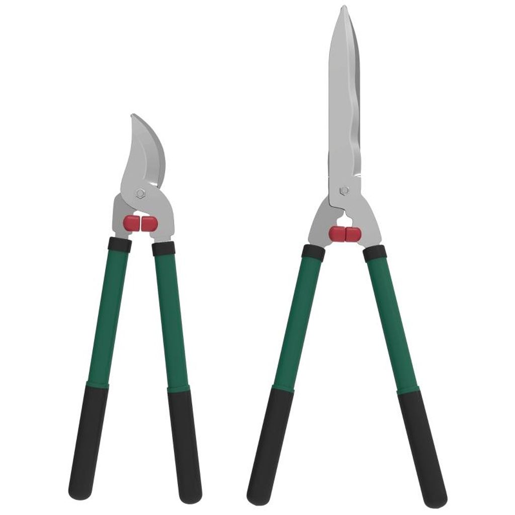 Fortuna Lai Gartenschere Set 2-teilig Messerlänge 40 cm Astschere mit antihaftbeschichtete Metallklingen, 51 cm Gartenschere zum Schneiden von Hec...