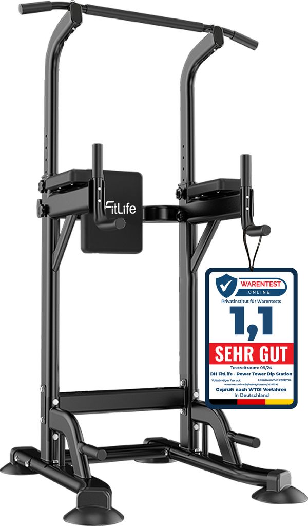 DH FitLife Power Tower Dip Station | Power Rack mit Produktbild