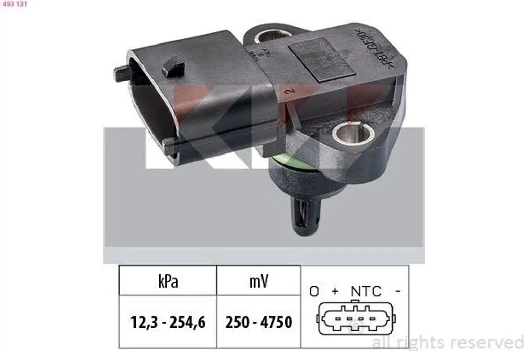 Capteur de pression d'air KW 493 131 pour Hyundai Terracan HP origine