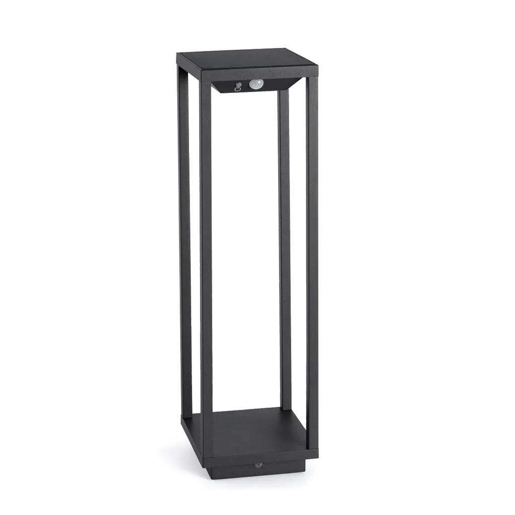 Lampe d'allée solaire LED SAURA avec détecteur IP54 gris foncé 80cm