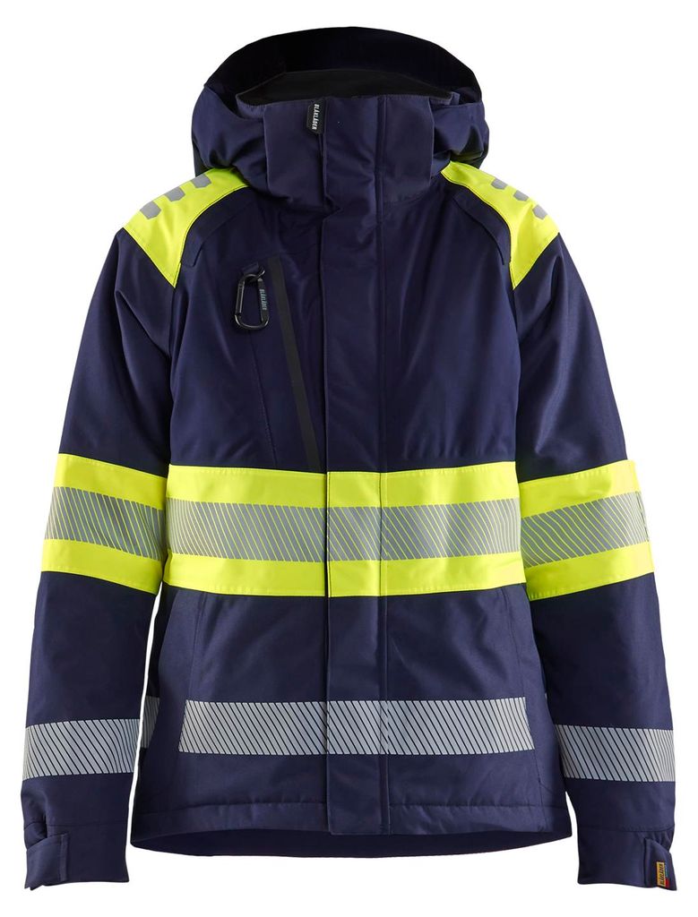 Blakläder Damen High Vis Winterjacke 4470, Farbe:Marineblau/ High Vis Gelb, Größe:M
