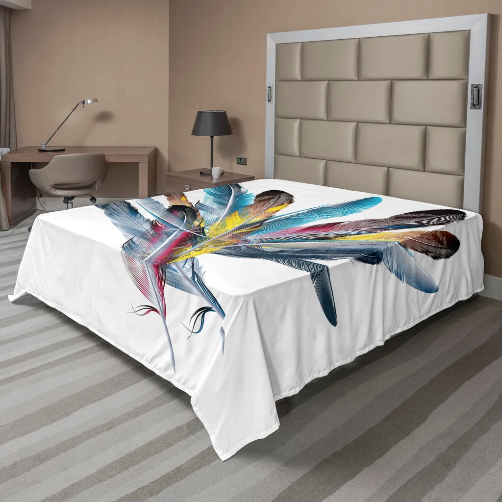 Grand Drap de Lit Supérieur aux Motifs Floraux Rétro 275 x 260 cm