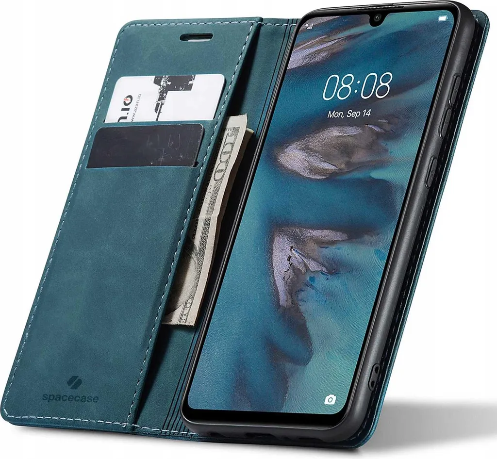 Custodia per telefono con patta SPACECASE Wallet per Huawei P30 Lite Blue